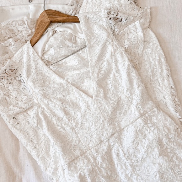 Your Hand in Mine White Lace Flutter Sleeve Maxi Dress - Picture 3 of 9